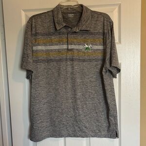 Captivating Notre Dame men’s gray short sleeve polo shirt size large